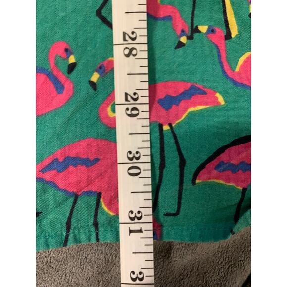 Bonobos Men’s Xl Shirt Green Pink Flamingo Casual Button Down Hawaiian Beach - Picture 7 of 11